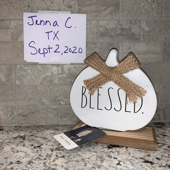 Rae Dunn Other - Rae Dunn “BLESSED” Metal Pumpkin Sign